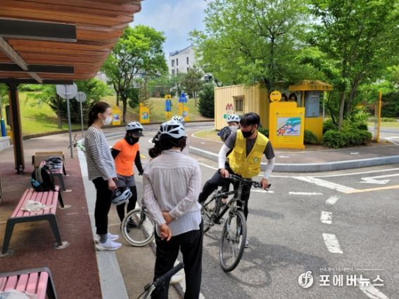 과천시 자전거 안전교육(지난해 실시 모습)
