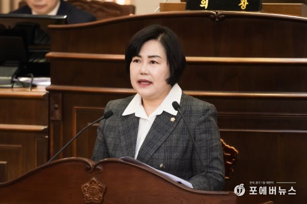 남양주시의회 박윤옥 의원이 294회 임시회에서 5분 자유발언을 하고 있다.