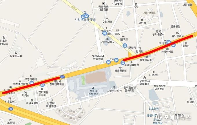 장호원 전통시장 주변 장날 주정차 단속완화 구간