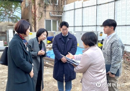 장명희‧김도현 안양시의원, 안양일번가 청년공간 신축 공사현장 방문