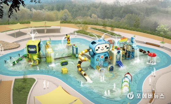 복하천 제4수변공원 반도체를 형상화한 물놀이장 설치