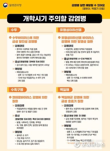 평택시, 새 학기 유행성 감염병 예방으로 건강한 학교생활 보내자!