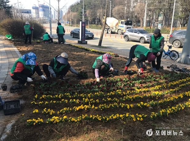 2024년 평택시 세교동 새마을부녀회와 함께 봄꽃 심기