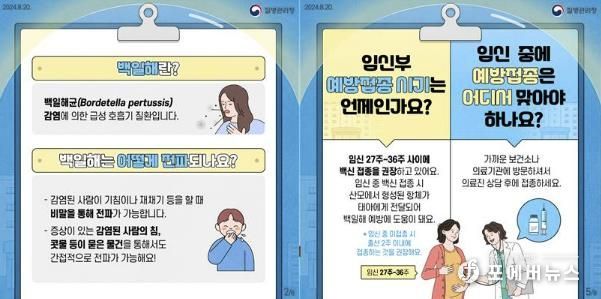 백일해 예방접종 안내문