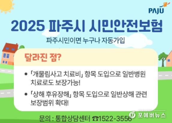 파주시, 2025년 시민안전보험 보장항목 확대