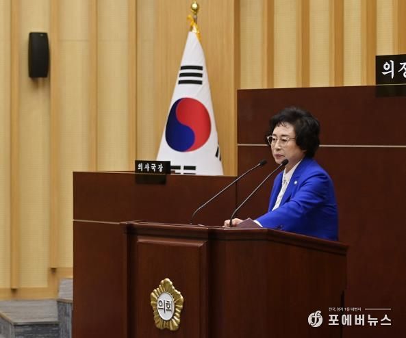 광주 서구의회 고경애 의원이 제334회 임시회 중 본회의에서 발언하고 있다. (광주 서구의회 제공)