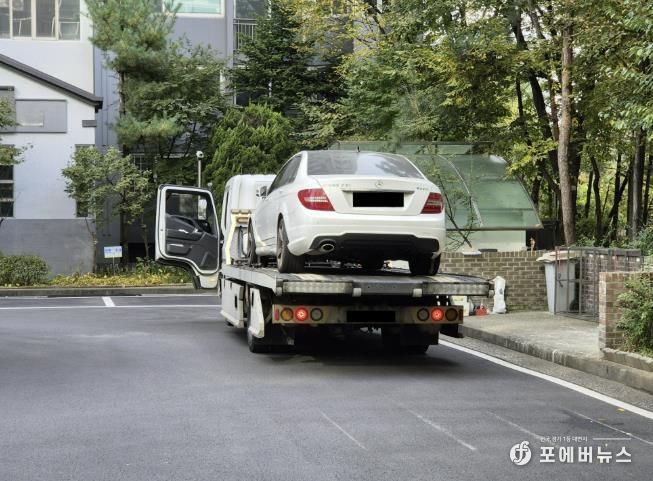 용인특례시 수지구 관외 체납차량 단속 현장