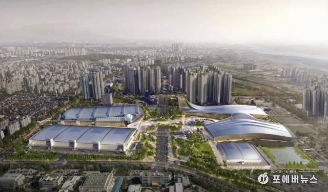 킨텍스 제1~3전시장 조감도. 2028년 제3전시장이 준공되면 제1~3전시장을 합쳐 17만㎡ 규모의 국내 최대 전시 공간으로 거듭난다.
