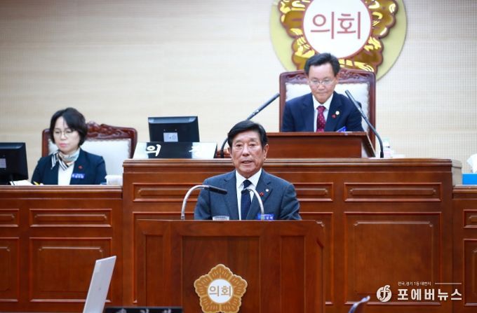 ‘제276회 곡성군의회 정례회’에서 시정연설을 하고 있는 조상래 곡성군수