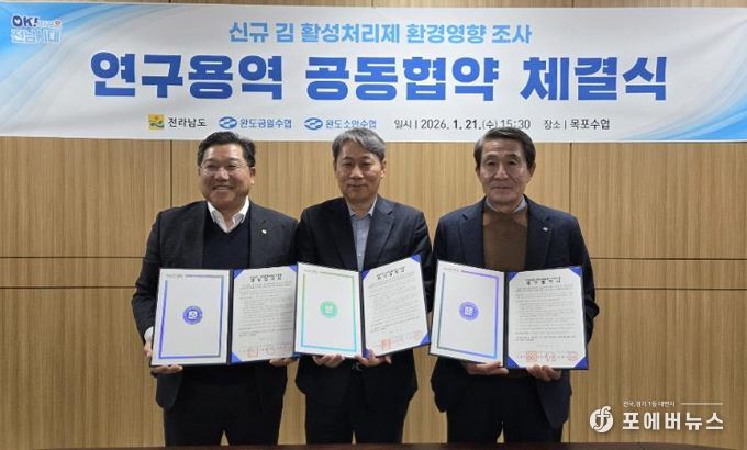 김 활성처리 작업, 연구용역 공동협약 사진