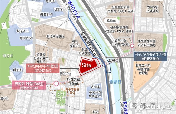 동부화물터미널 복합개발 위치도