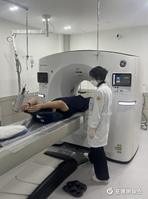 폐암검진 CT촬영 모습.