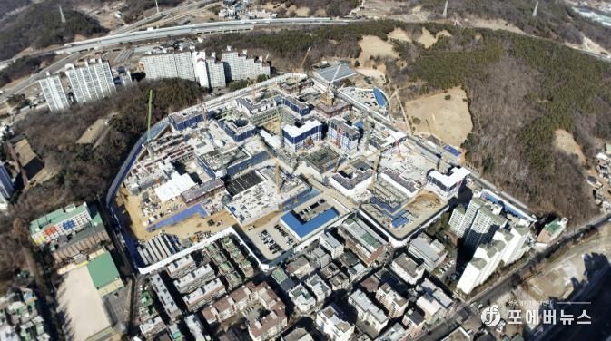 공사가 진행 중인 원당1구역 전경