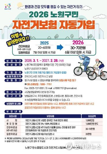 <2026년 전 구민 자전거보험> 보장 범위 확대 운영