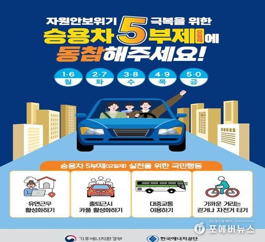 승용차 5부제 시행 홍보자료