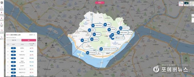 용산 실시간 스마트맵 화면