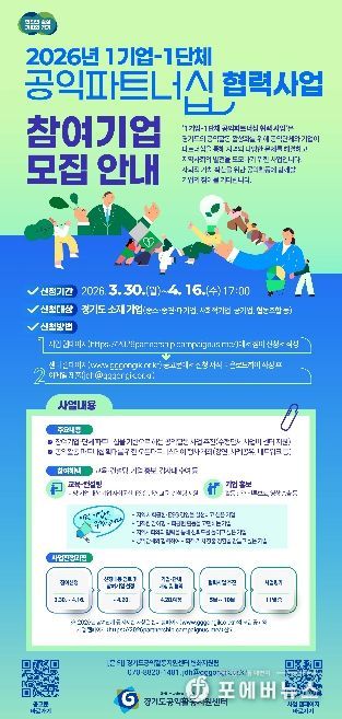 1기업-1단체 파트너십 협력사업 참여기업 모집 웹자보