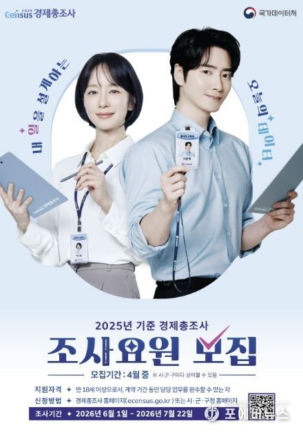 용인특례시 '2025년 기준 경제총조사' 조사요원 모집 홍보 포스터