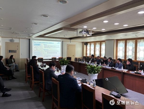 지난 7일, 청양구기자 농업유산 추진 용역에 대한 보고회가 진행되고 있다.